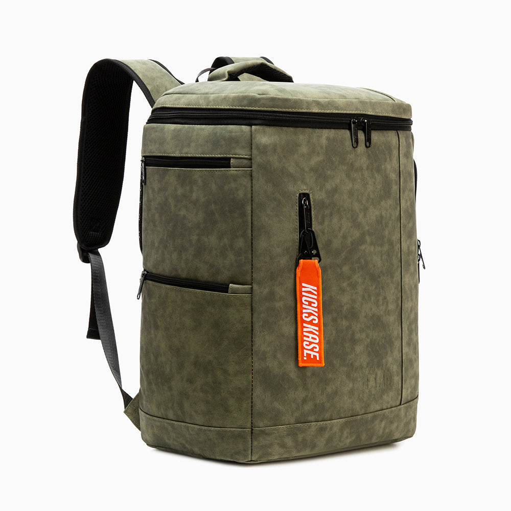 Suede Kicks Kase Backpack (Olive Green/Orange)