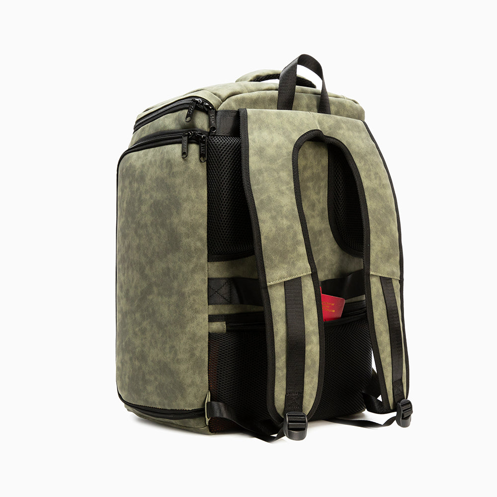 Suede Kicks Kase Backpack (Olive Green/Orange)