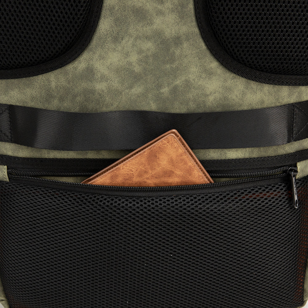 Suede Kicks Kase Backpack (Olive Green/Orange)