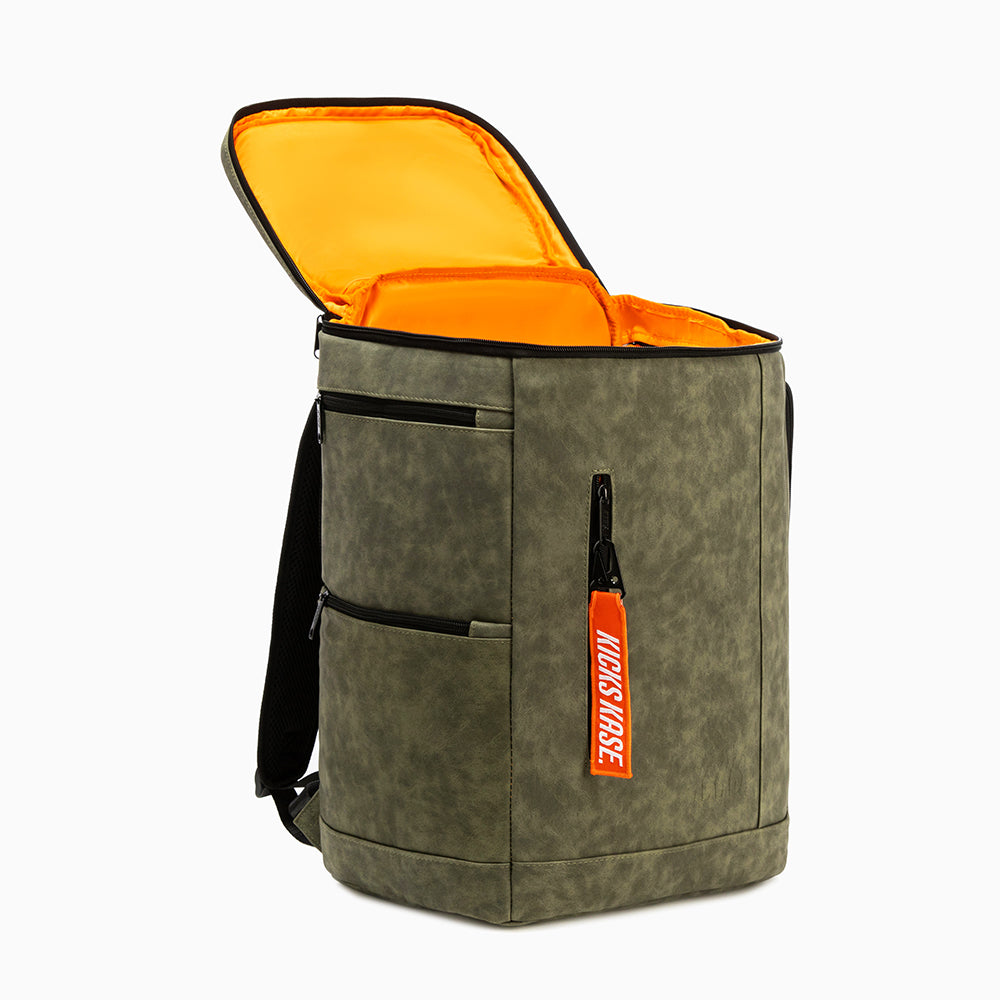 Suede Kicks Kase Backpack (Olive Green/Orange)