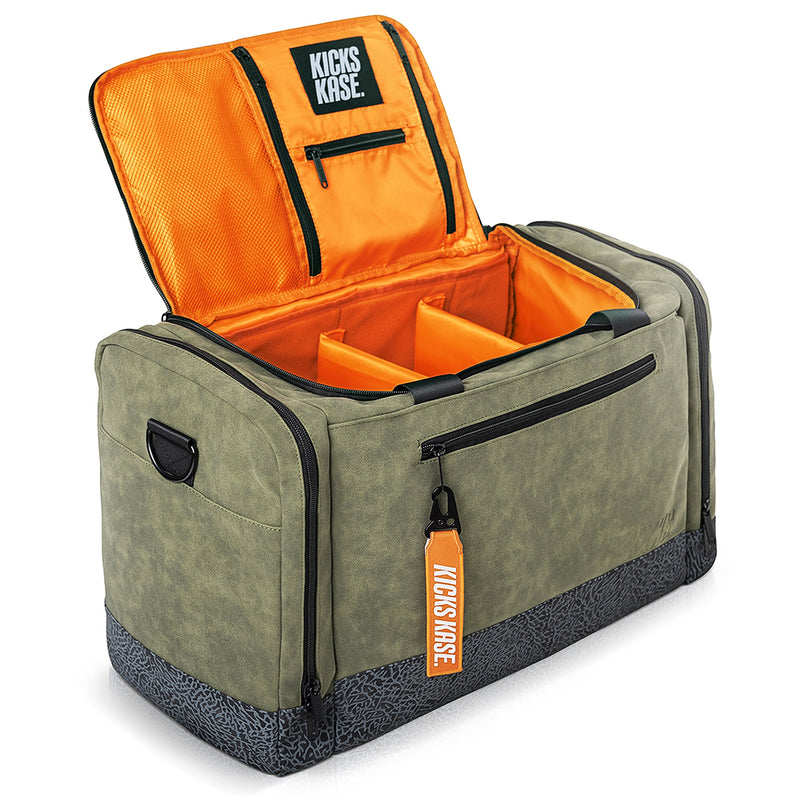 Suede Kicks Kase Duffle 40L (Olive Green/Orange)