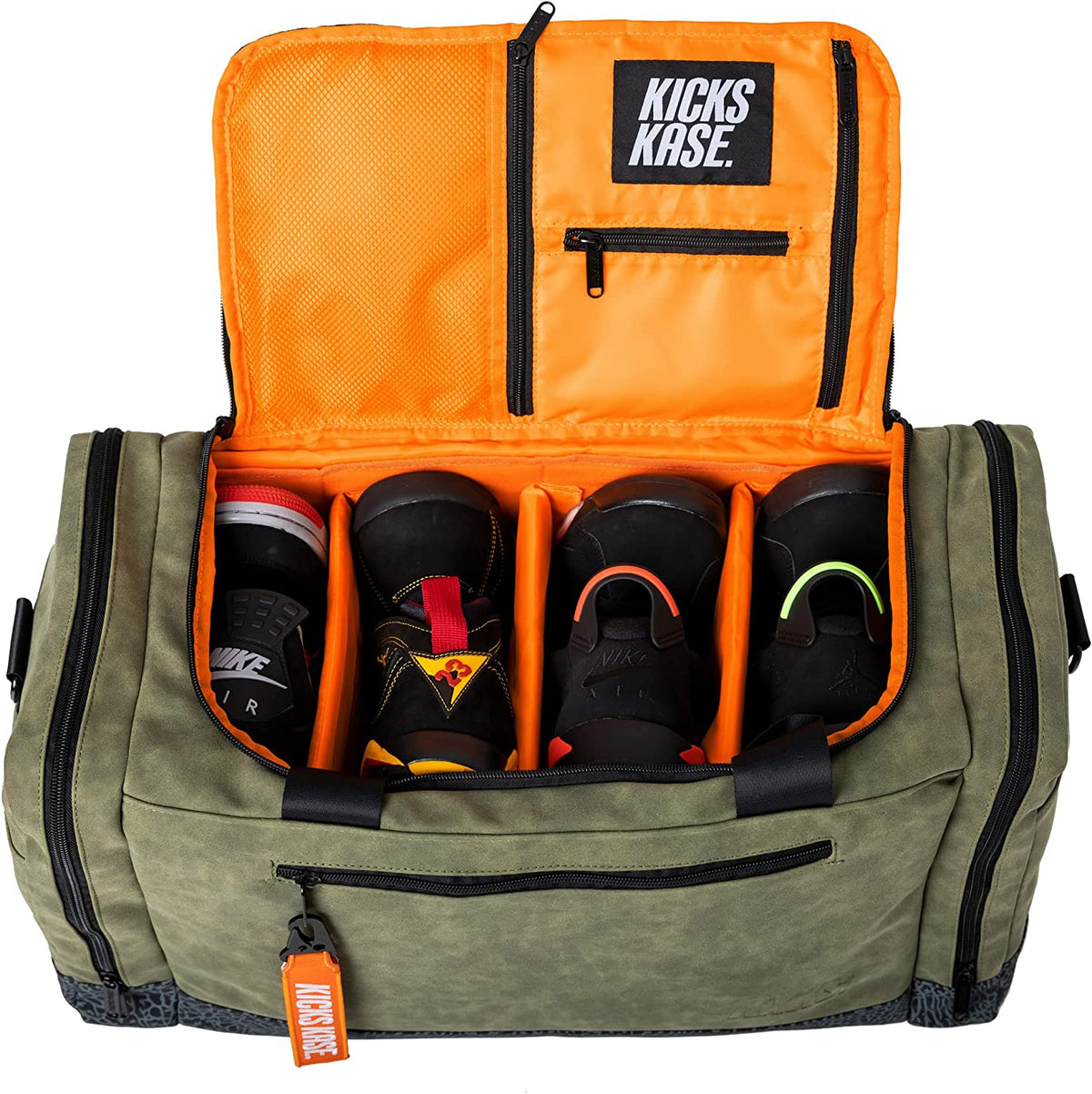 Suede Kicks Kase Duffle (Olive Green/Orange)