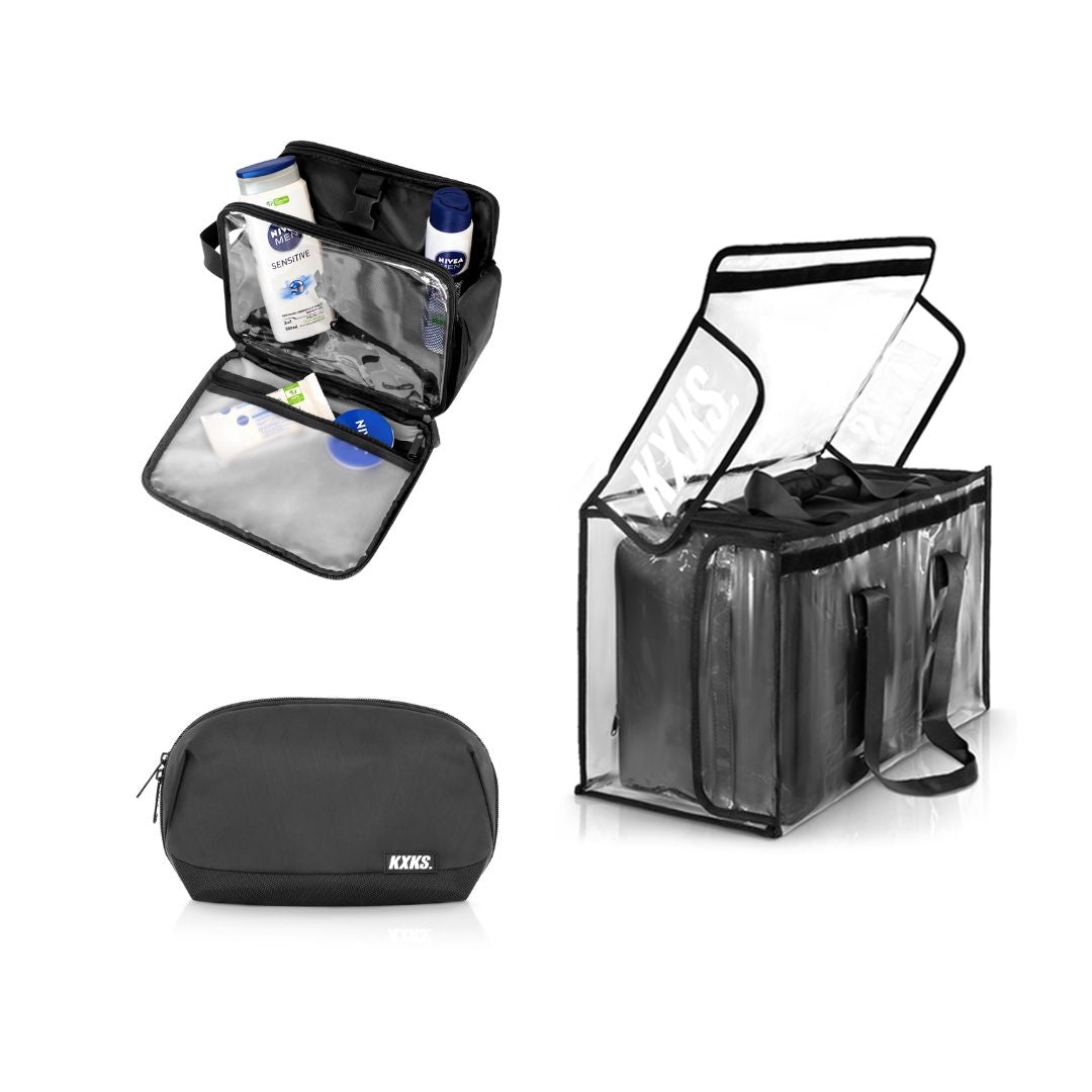 3 x Toiletry/Tech Pouch /Rain Cover Bundle